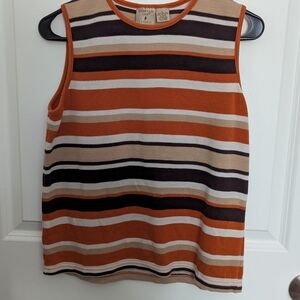 Vintage Striped Tank Top - Orange